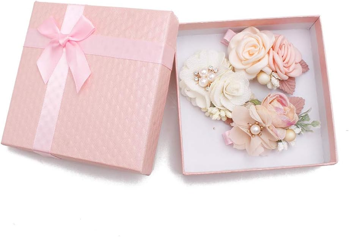 Flower Hair Clip Bfnaagirl Baby Girl Hair Bows Exquisite Hair Accessories Alligator Clips for Infants Toddlers Teen Kids Gift 3Pcs/Set image number 5