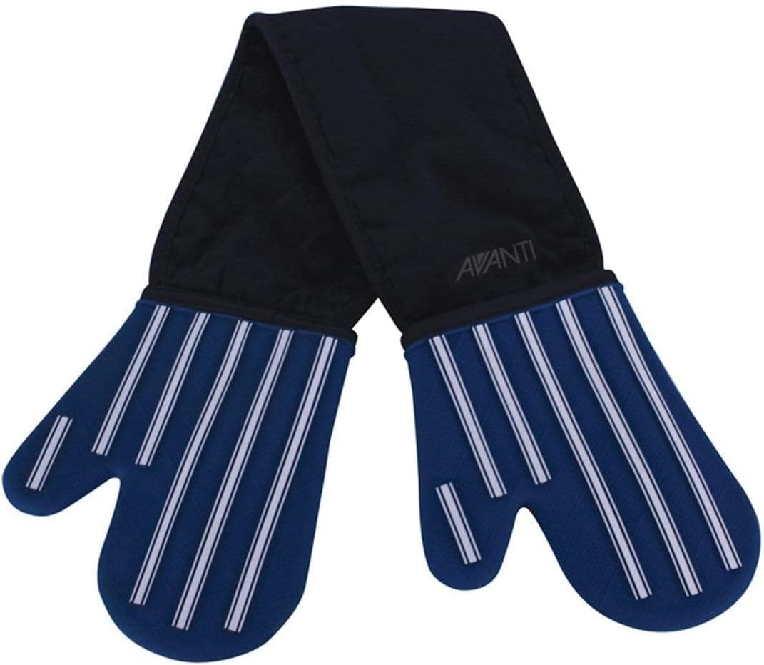 Avanti Butcher Stripe Silicone Double Oven Mitts