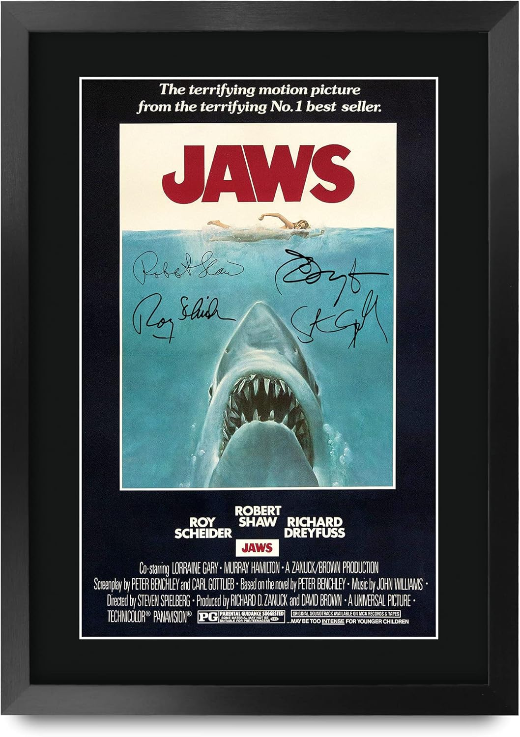 HWC Trading Jaws Gift Signed A4 Printed Autograph the Cast Gifts Photo Display