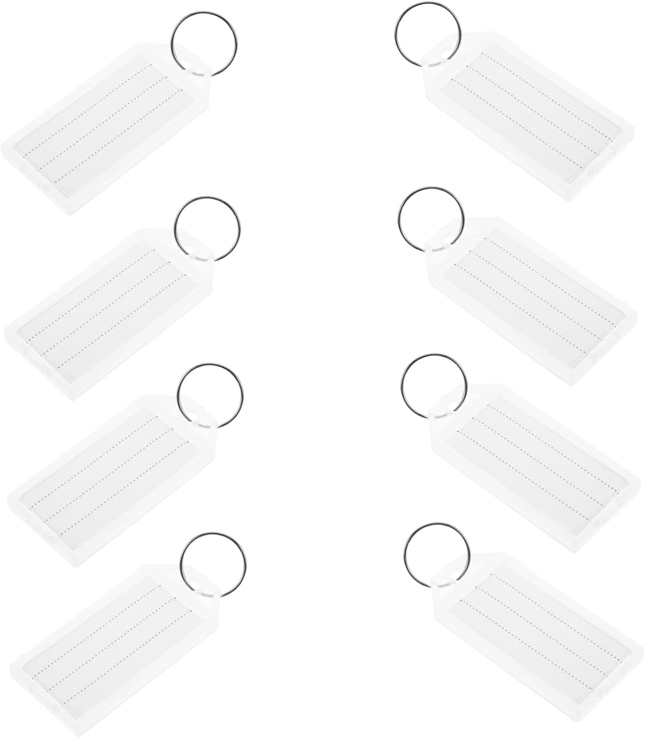 HOUDERCO 100Pcs Fun Luggage Tags Keyring Labels Tags Bulk Suitcase Baggage Cruise Luggage Plastic Key Item Identifiers Split Rings image number 2