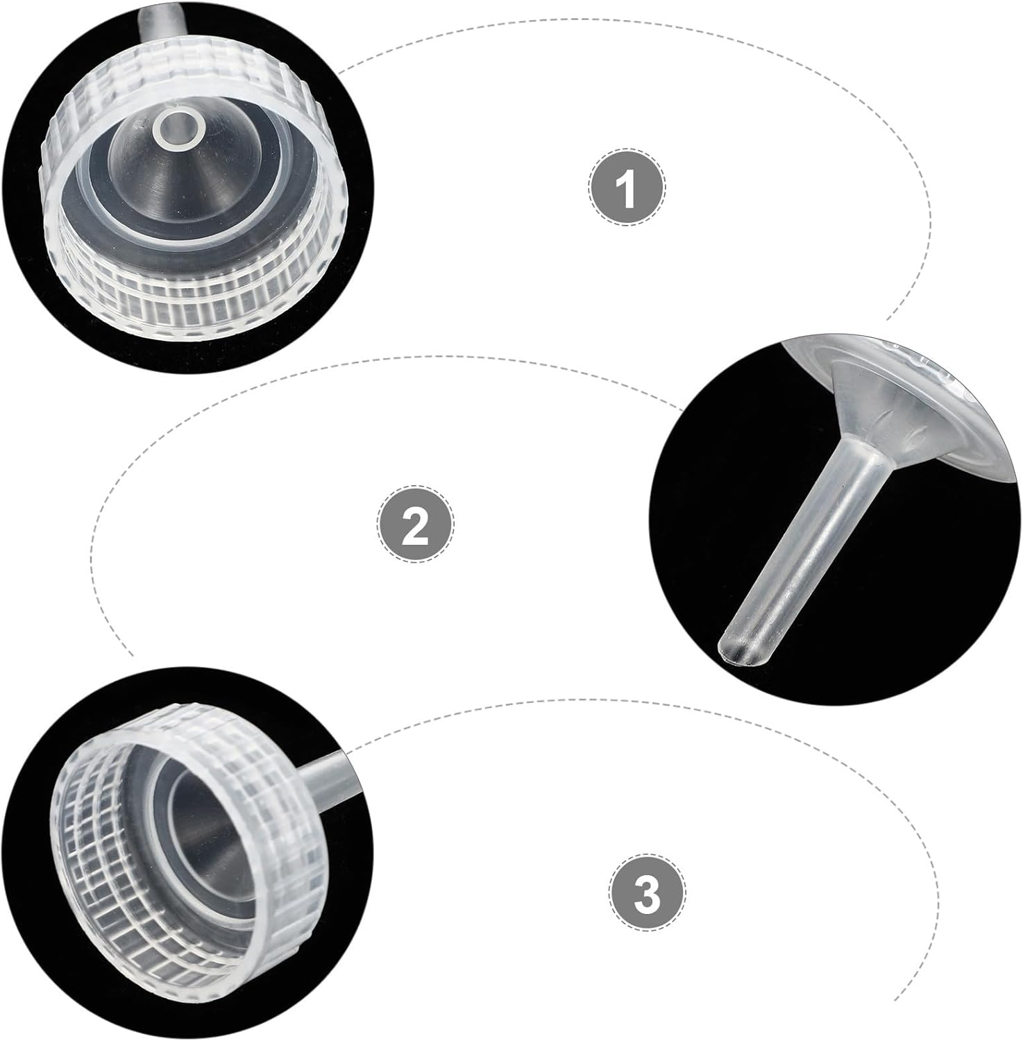 HOLIDYOYO 20Pcs DIY Brine Shrimp Incubator Bottle Caps for Aquarium Shrimp Egg Hatchery, Aquarium Breeding Tank Supplies for Fish Aquatic Pets image number 1