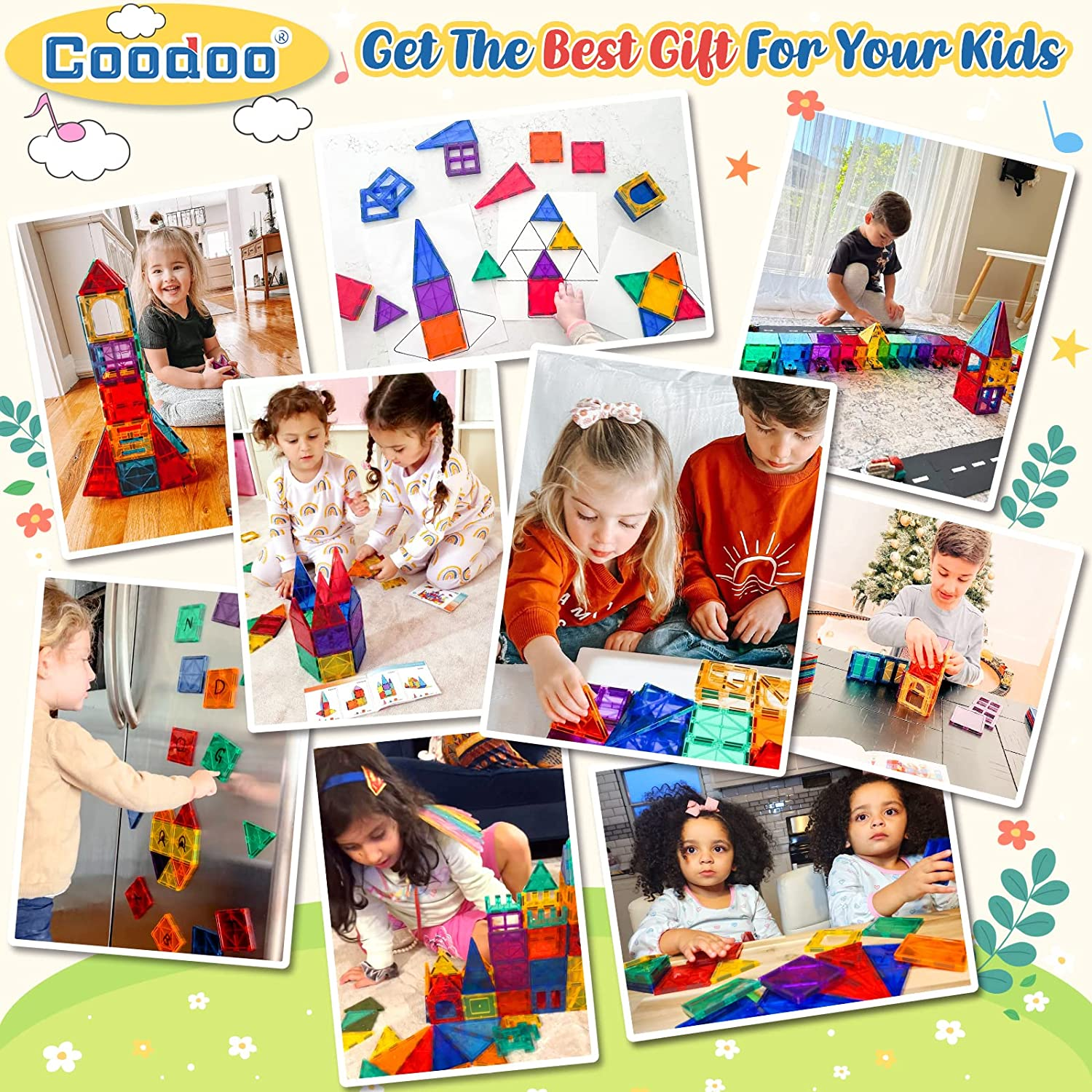 60 PCS Magnetic Building Tiles Kids Toys STEM Magnetic Blocks Sensory Kids Games Magnet Building Blocks for Boys and Girls Aged 3+, Brain Development Preschool Kindergarten Toddler Toys image number 3