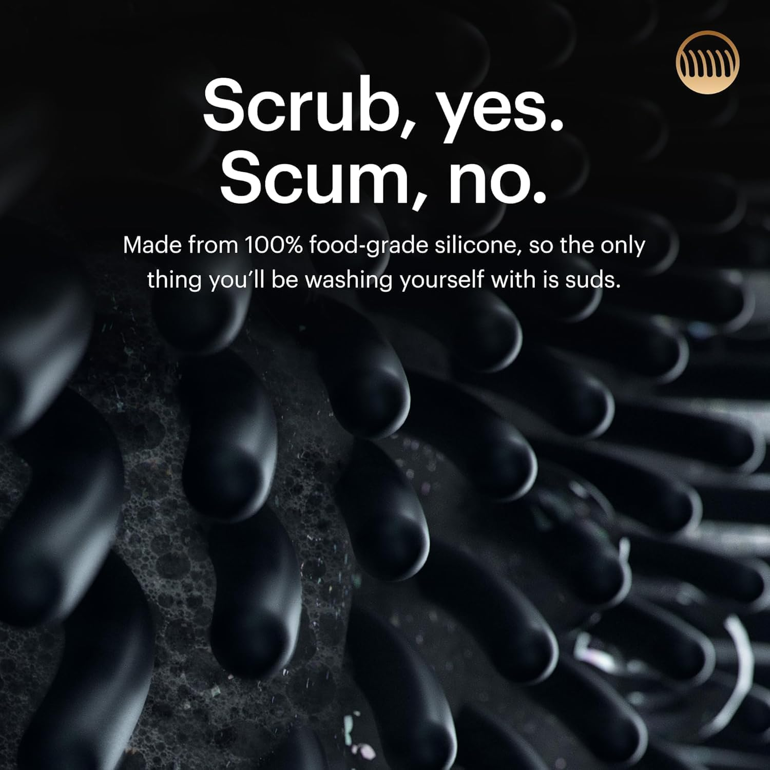 Fuitur 3 in 1 Silicone Scrubber Set Produce Rich Foam, Shower Brush with Hook,Anti-Slip Back Scrubber for Shower for Men Women Adult, Shower Bath Brus (Black) image number 3