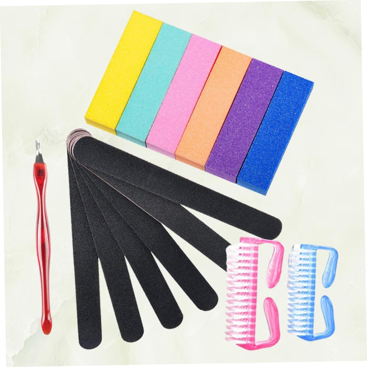 Minkissy Nail Art Tool Supplies Square Nail Polishing Strip Set High Bounce Polish Files Sanding Blocks For image number 1