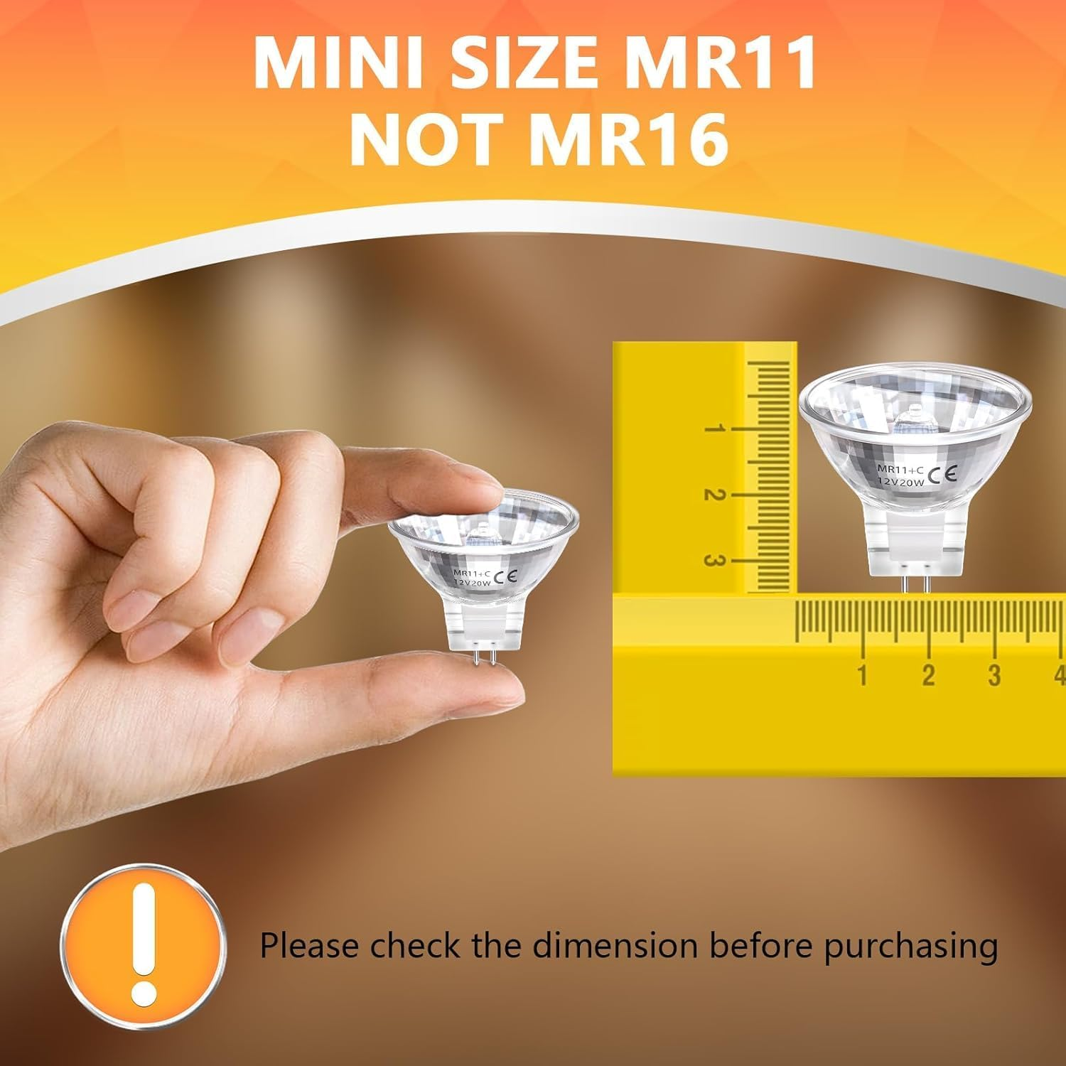 Bonlux 20W MR11 GU4 12V Halogen Light Bulb 35Mm Diameter Mirror Reflector and Protective Cover (8 Pack, Warm Light 2800K) image number 2