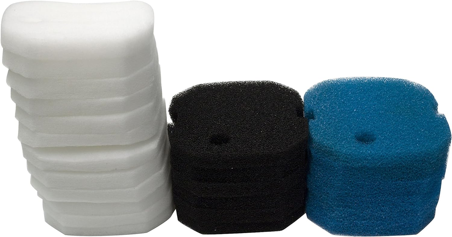 LTWHOME Poly Coarse Fine Foam Filter Pads Set Fit for Aqua One AQUIS 1200/1250 and 1000/1050(Pack of 24) image number 2