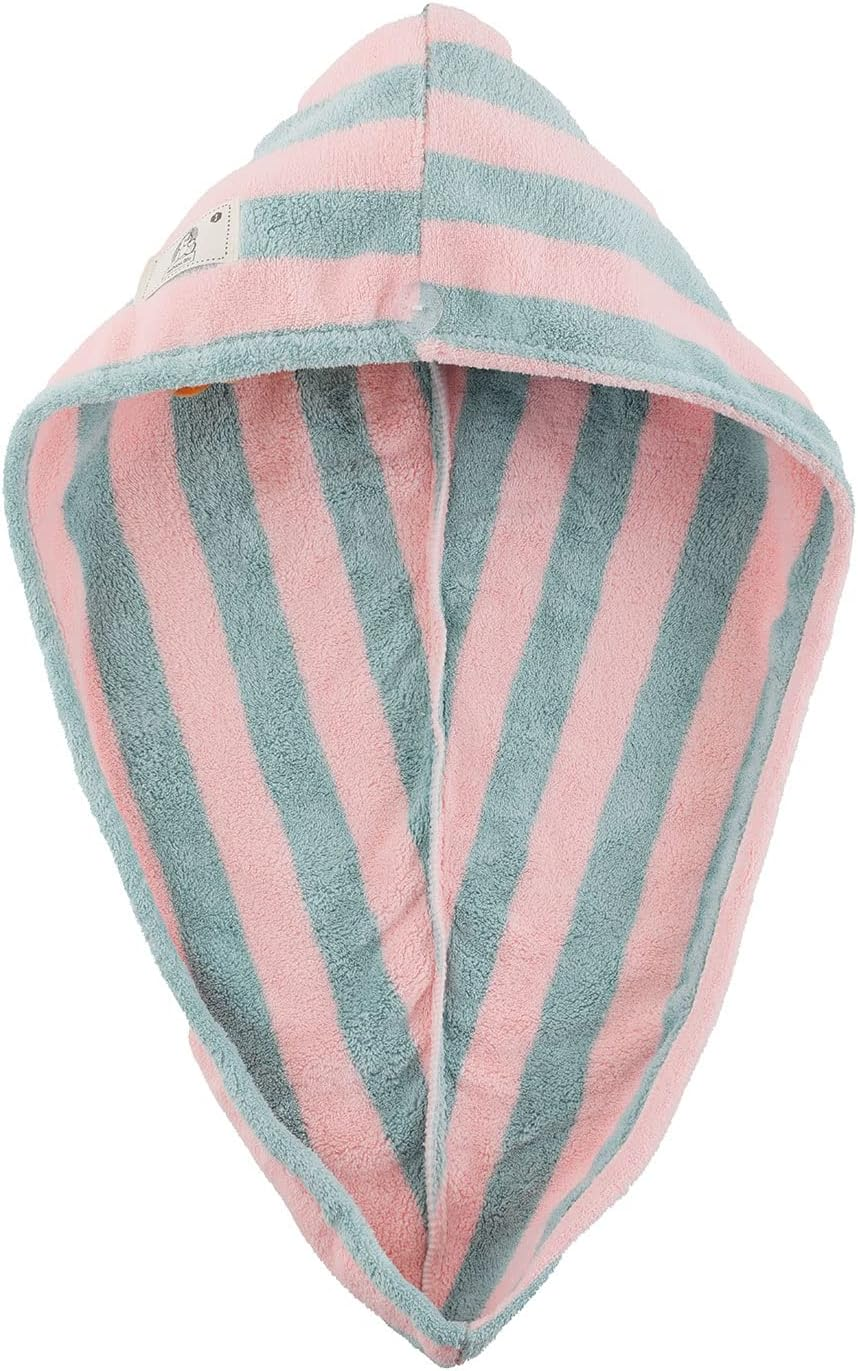 Fast Drying Hair Turban Towel White / Pink One Size