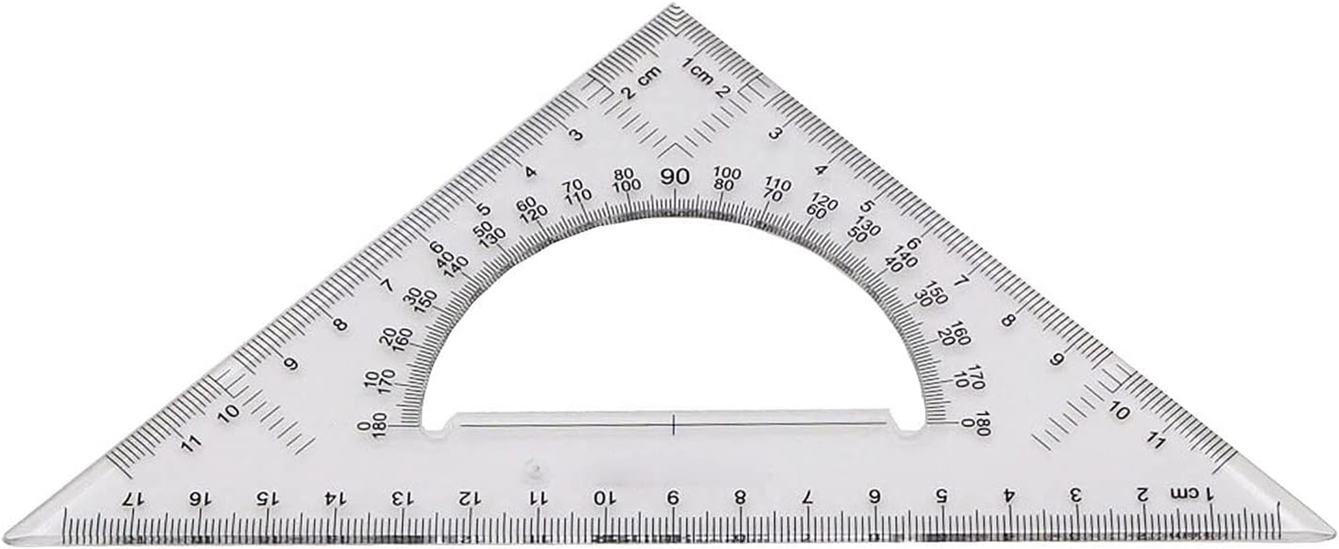 Pack of 2 Transparent Triangle Plastic Ruler Scale Set Square:30/60 Degree & 45/90 Degree Angle Acrylic Architectural Drawing Drafting Tool School Classroom Kids Triangular Rulers image number 3