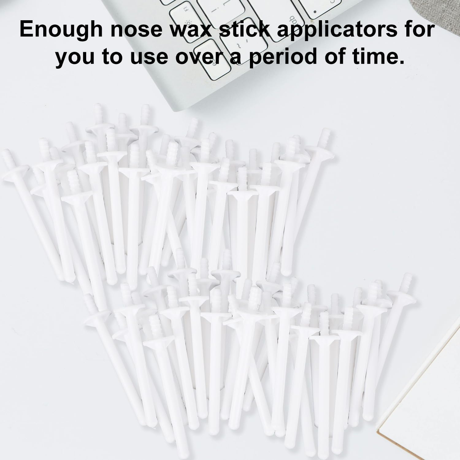 Penitue 100Pcs Nose Wax Sticks, Plastic Multifunctional Nose Hair Wax Sticks for Men Women Face Ear Nostril Hair image number 5