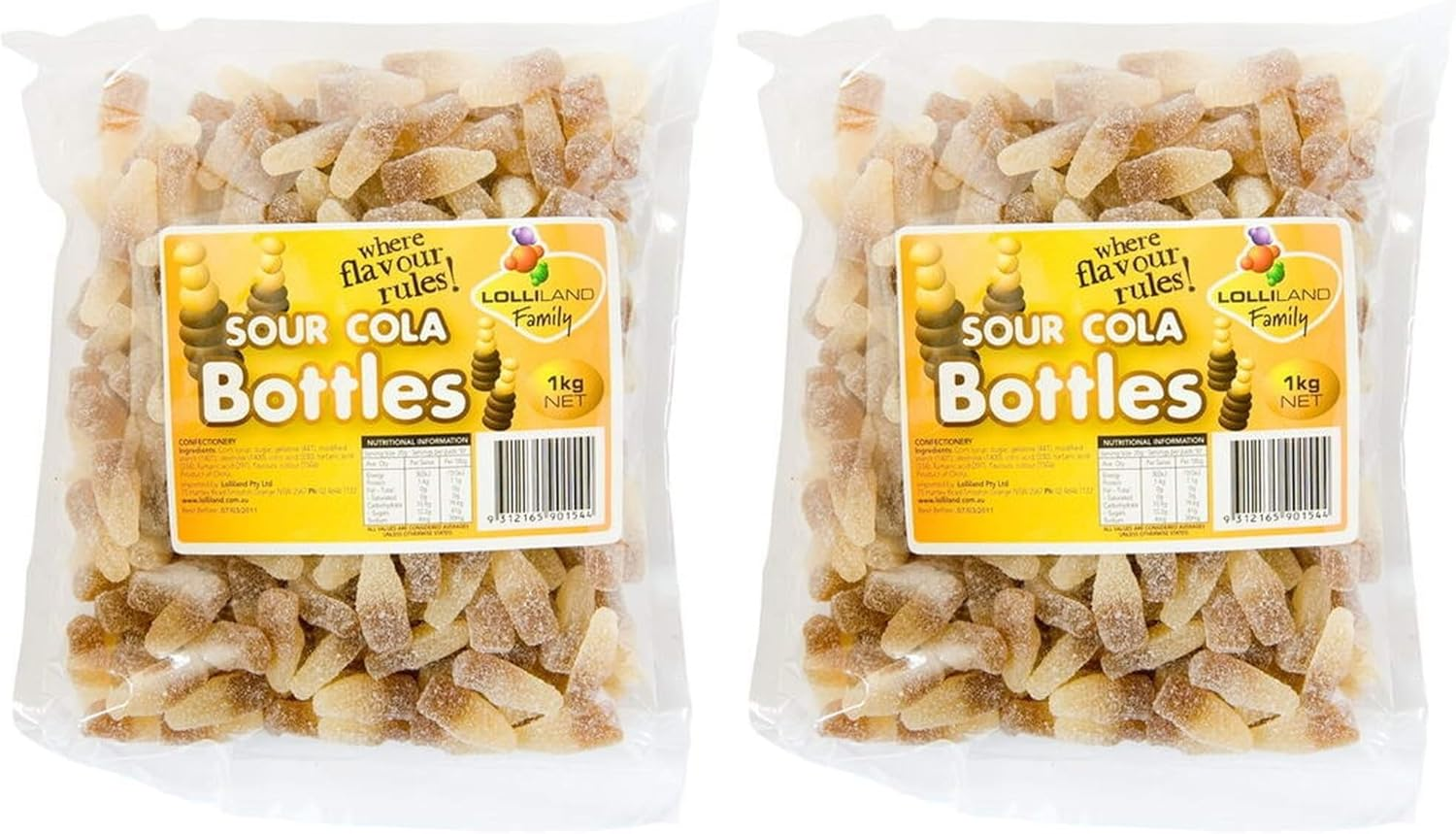 Sour Cola Bottles 1Kg - Lolliland image number 1