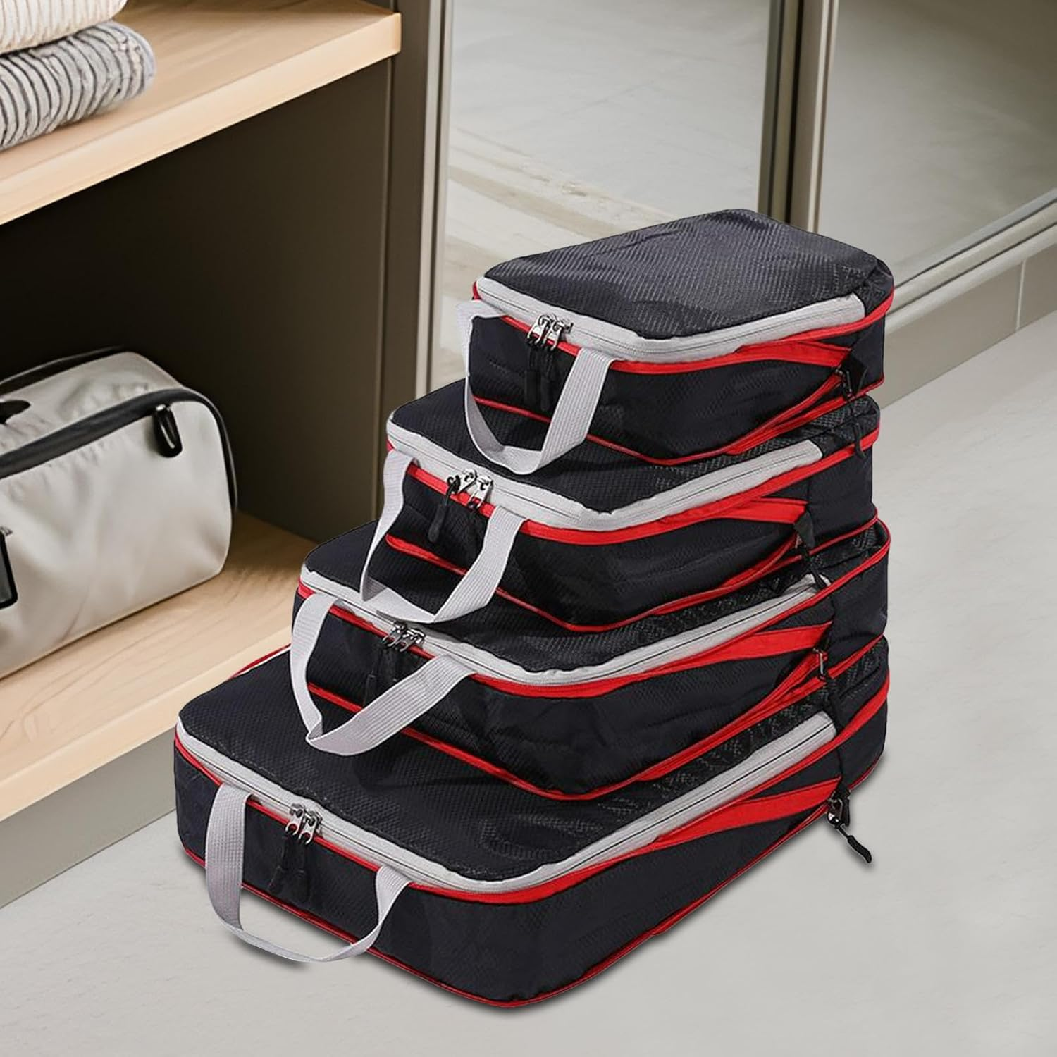 Lisutupode Compression Packing Cubes | Travel Compression Bags for Packing - Luggage Bags Organizer for Cruise Vacation Moving House Dorm Camping Business Trip College image number 1