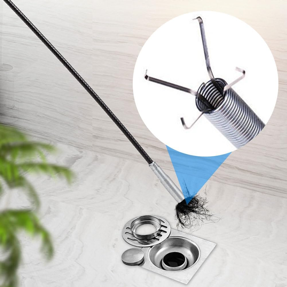 Drain Clog Remover Clogged Drains Opener Bendable Drain Cleaning Tool Drain Hair Removal Tool for Kitchen Bathroom Sewer image number 1
