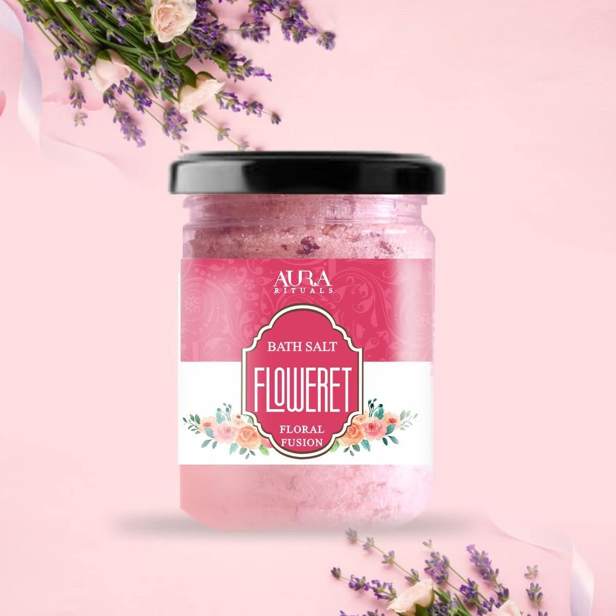 Aura Rituals Floweret Bath Salt for Home Spa I Rejuvenates Skin I Reduces Stress I Epsom Salt I Essential Oils I Aromatherapy -Holistic Bathing I (200 G) image number 3