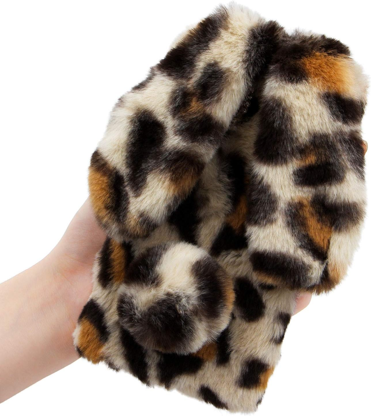 LCHDA Rabbit Case for Iphone SE 2Nd Generation/Iphone 8/Iphone 7(4.7"), Bunny Ear Case for Girls Fuzzy Cute Warm Winter Soft Furry Fluffy Fur Hair Plush Protective TPU Bumper Skin Cover - Pink