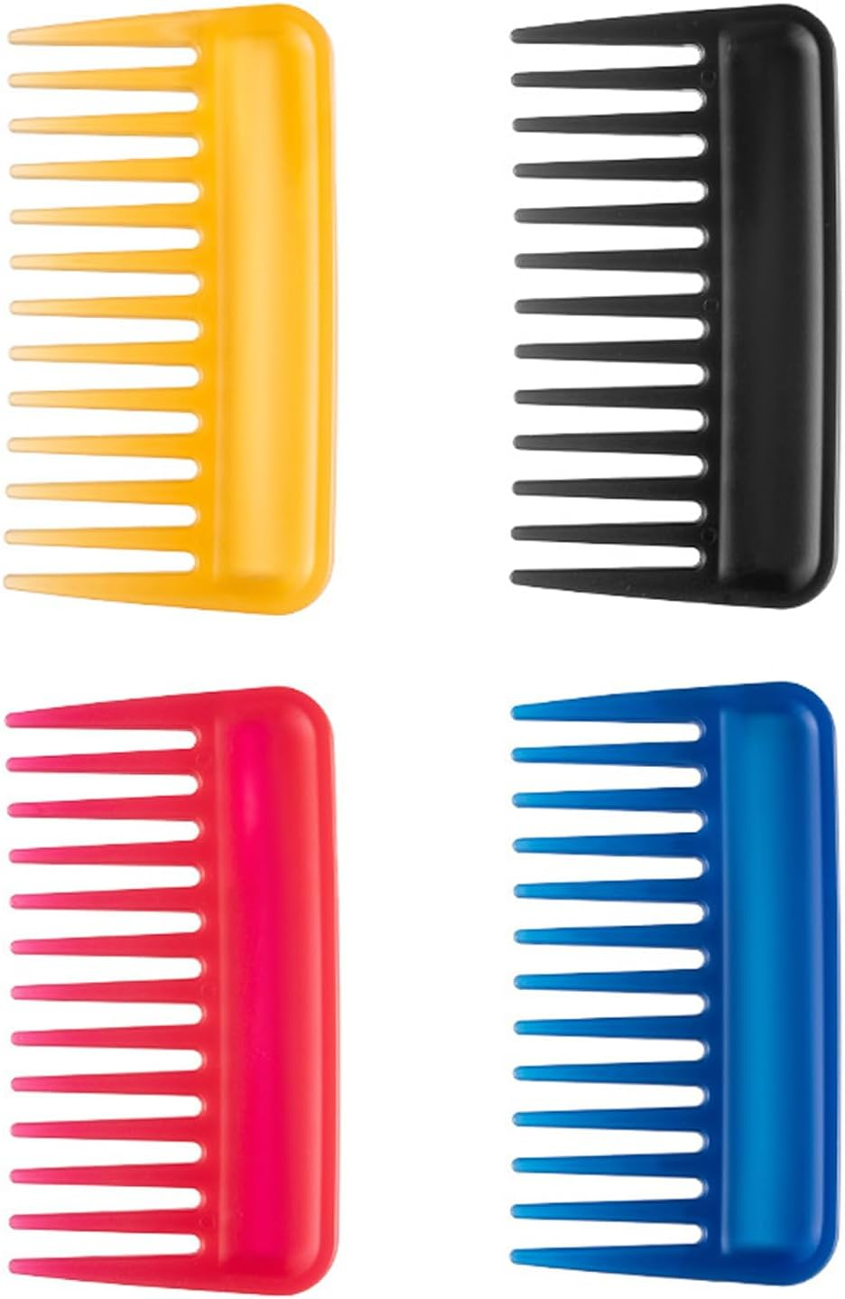 ZWWOGE Pack of 4 Portable Styling Comb, Handle Comb, Antistatic Strand Comb, Shatterproof Travel Comb, Small Wide Tooth Comb, Detangling Hair Comb for Long, Short, Curly, Wet Hair