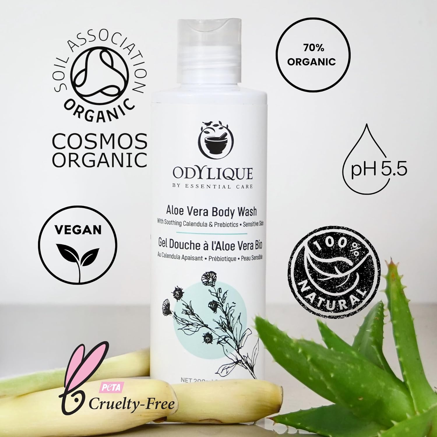 (Aloe Vera, 500Ml) - Organic Body Wash (Aloe Vera, 16.9)