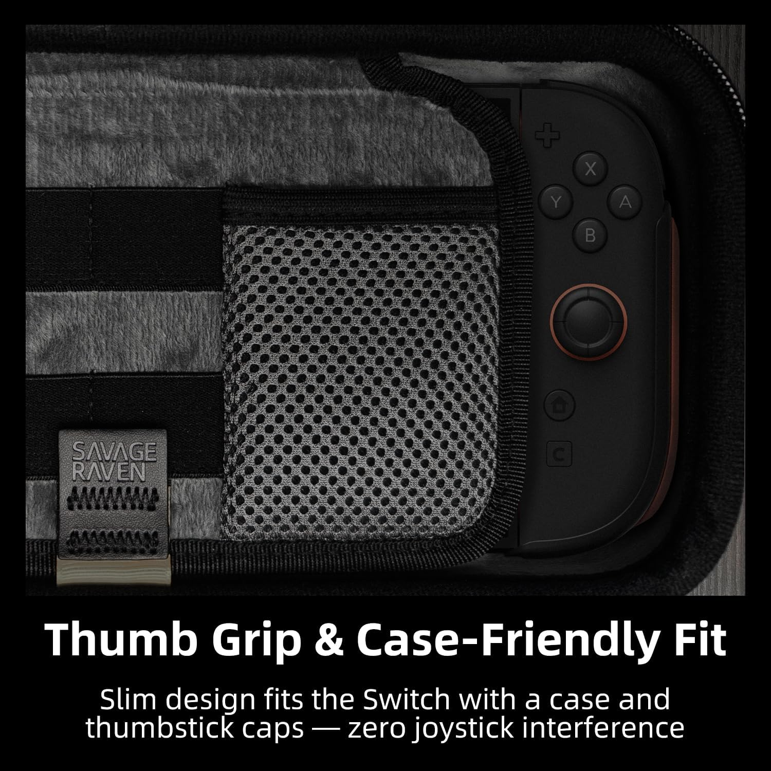 Savage Raven by Skull & Co. Every Day Slim Carrying Case for Nintendo Switch 2: Portable Hard Shell Protective Travel Case, Gaming Case, Console Protection Case, Accessories, Storage, Denim