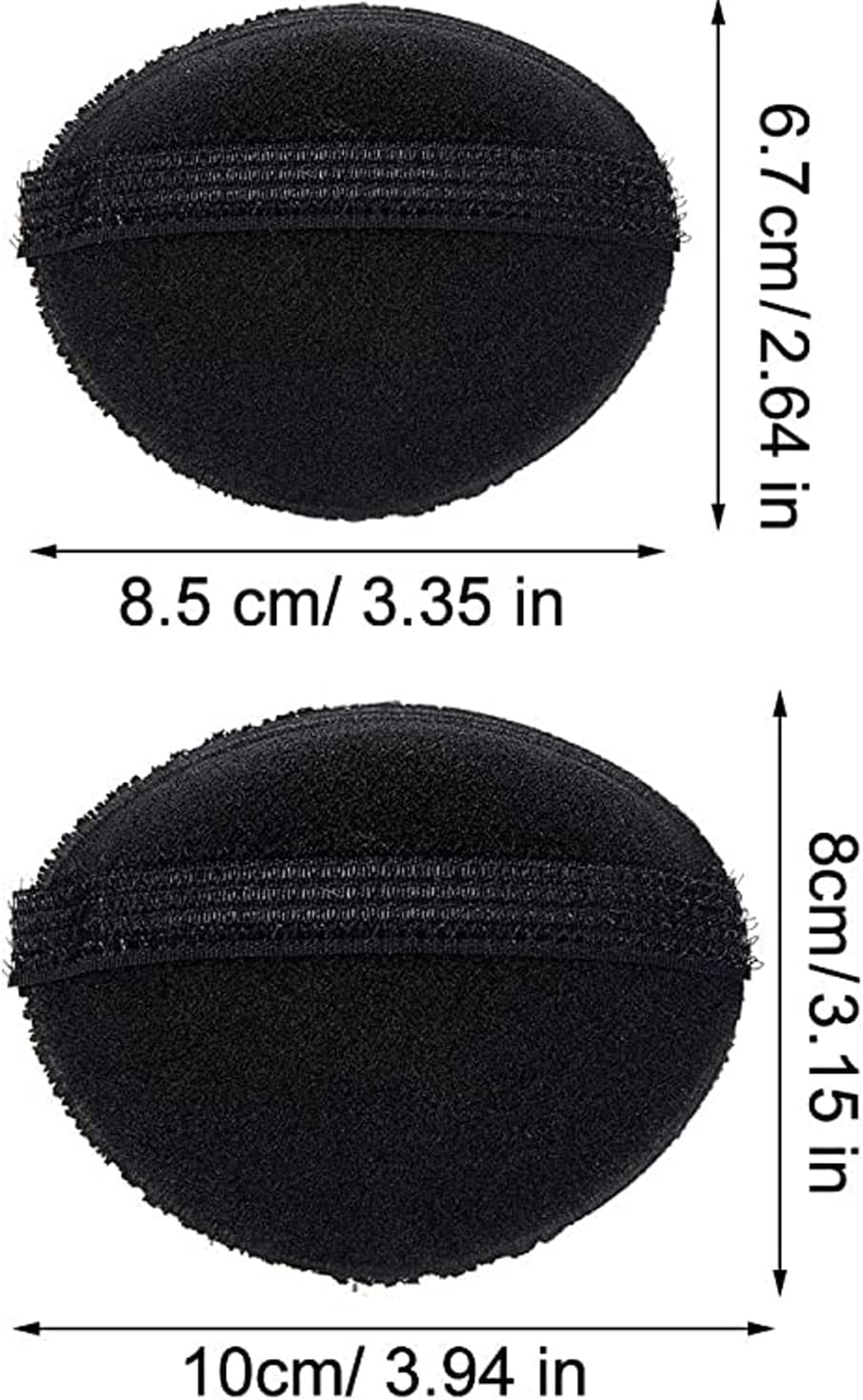 Witbicg Hair Cushions, Invisible Fluffy Hair Clip Hair Pads, Perfect Puff Hair Head Puff Hair Head Pillow Head and Face Shape, Women'S and Girls Accessories (Black, 2 Sizes)