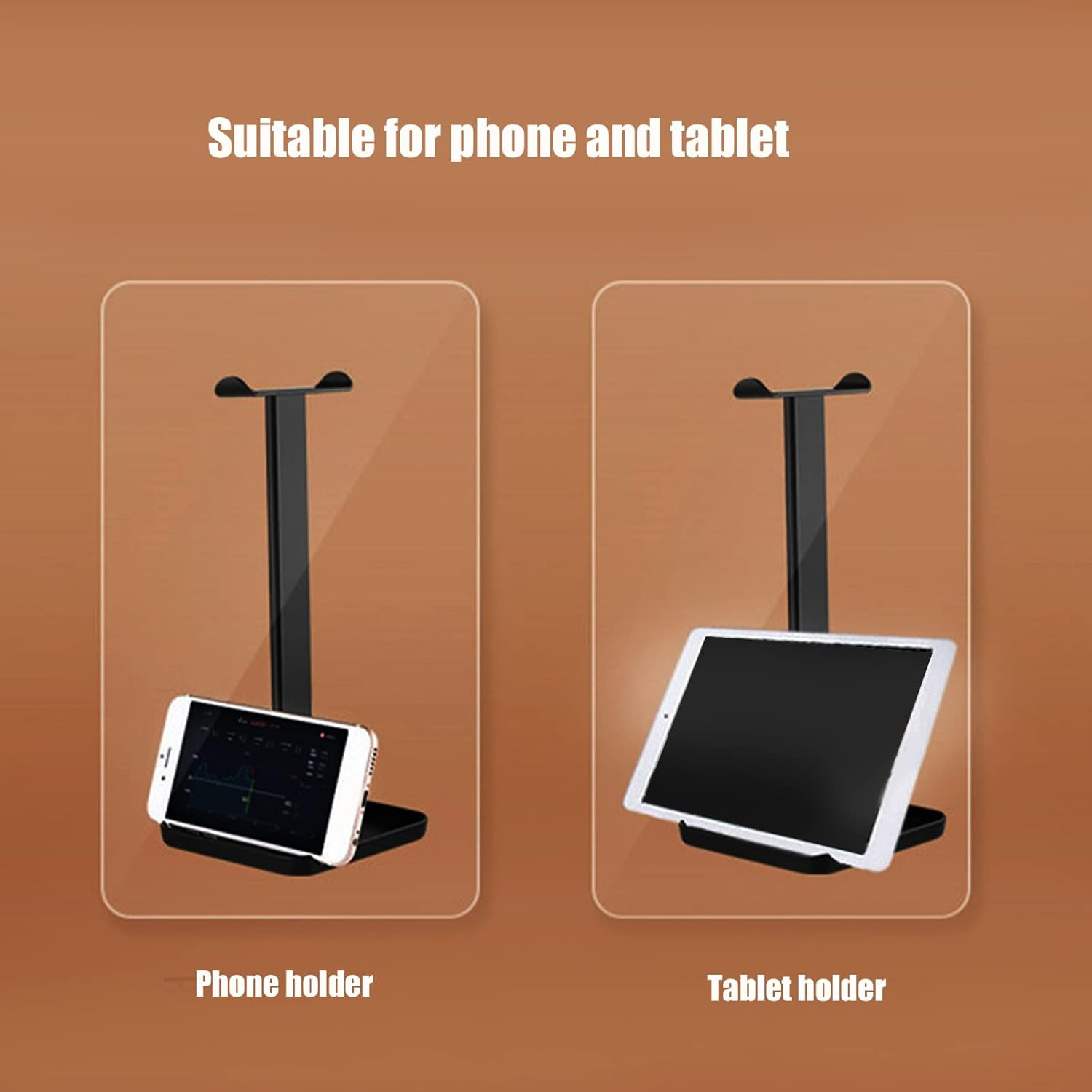 Headset Stand, Premium ABS Headphone Holder Bright Colour Safe Stable for Office for Desk for Home(Black) image number 3