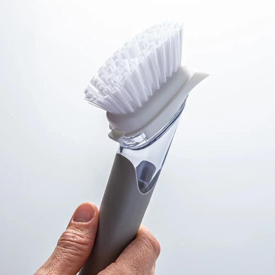 Scrub Daddy Dish Daddy Brush Head - Durable Nylon Bristles, Safe on Non-Stick Cookware - Built-In Scraper for Tough Dish Grime - Easy Attachment to Dish Daddy Dish Wand image number 1