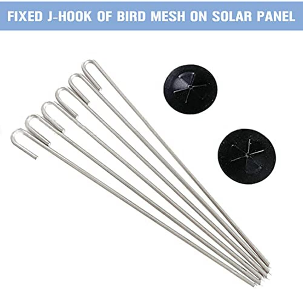 Aribrnten 100 Packs Solar Panel Guard Clips, Stainless Steel Wire Fence Fasteners Animal Guard Roll Kit for Solar Panel image number 3