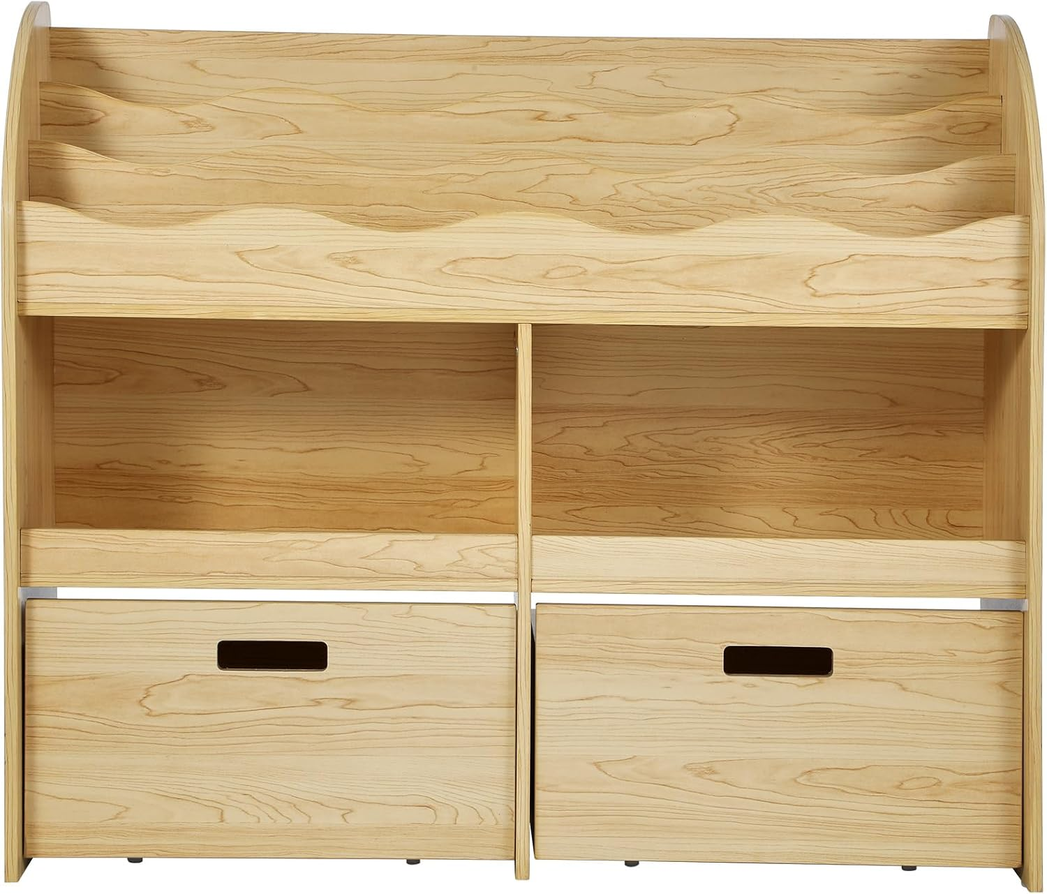 Oikiture Kids Storage Children Bookshelf Toy Storage Natural image number 3