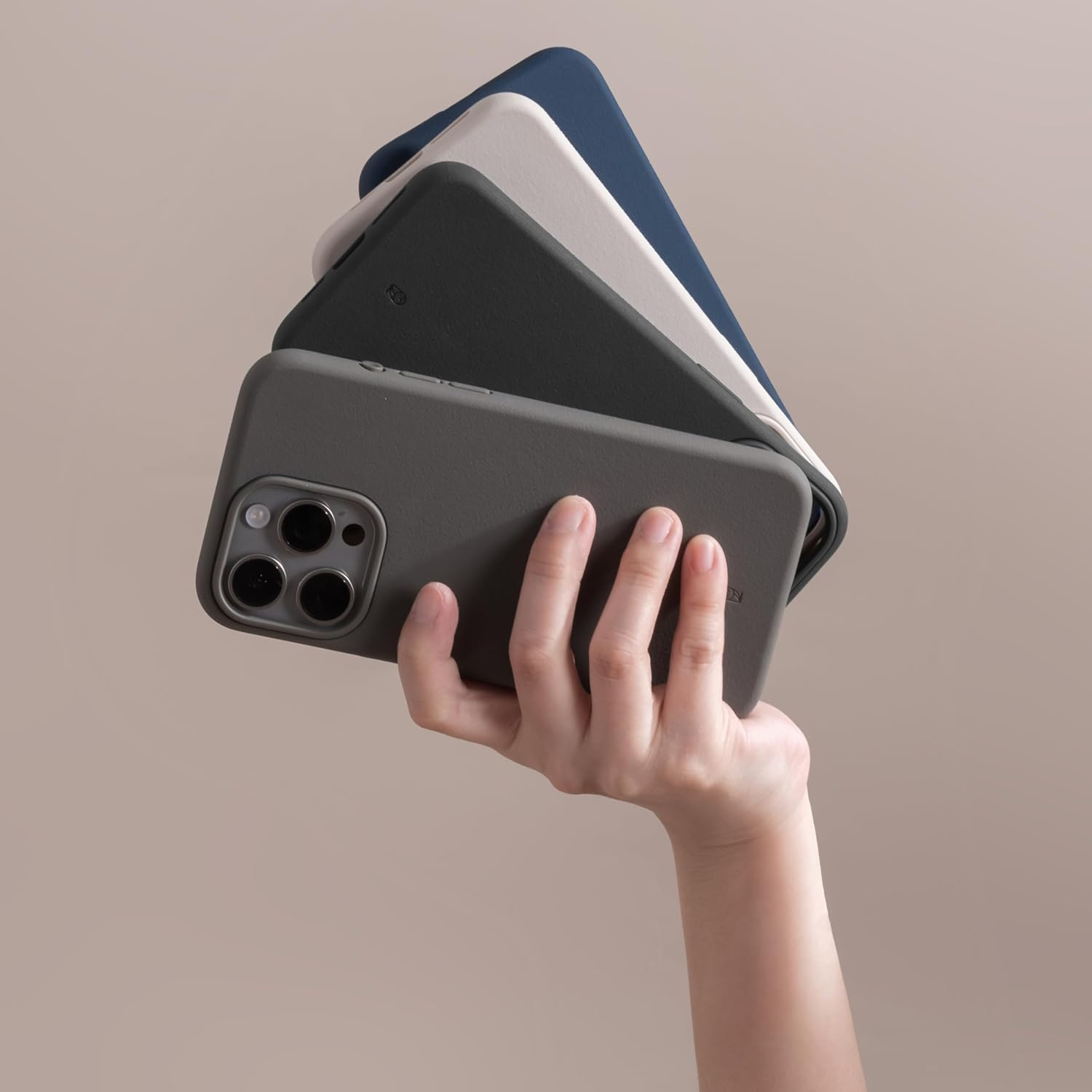 Tineeowl for Iphone 15 Pro Max Magnetic Case, Case Compatible with Magsafe, Minimalist, Slim/Thin and Grippy with Microfiber Lining, Rounded Action Button (Almost Black), 15Promaxalmostblack image number 2