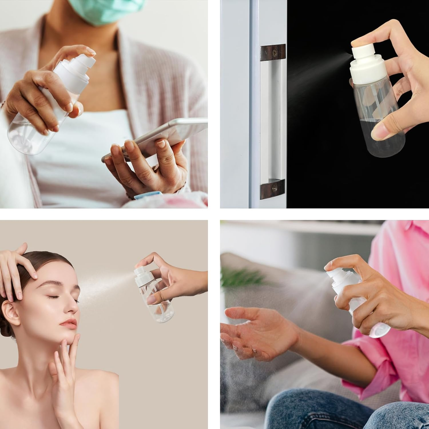 Travel Size Spray Bottle, 100Ml Clear Plastic for Beauty Essentials, Leak-Proof Design for Home and Travel Use image number 4