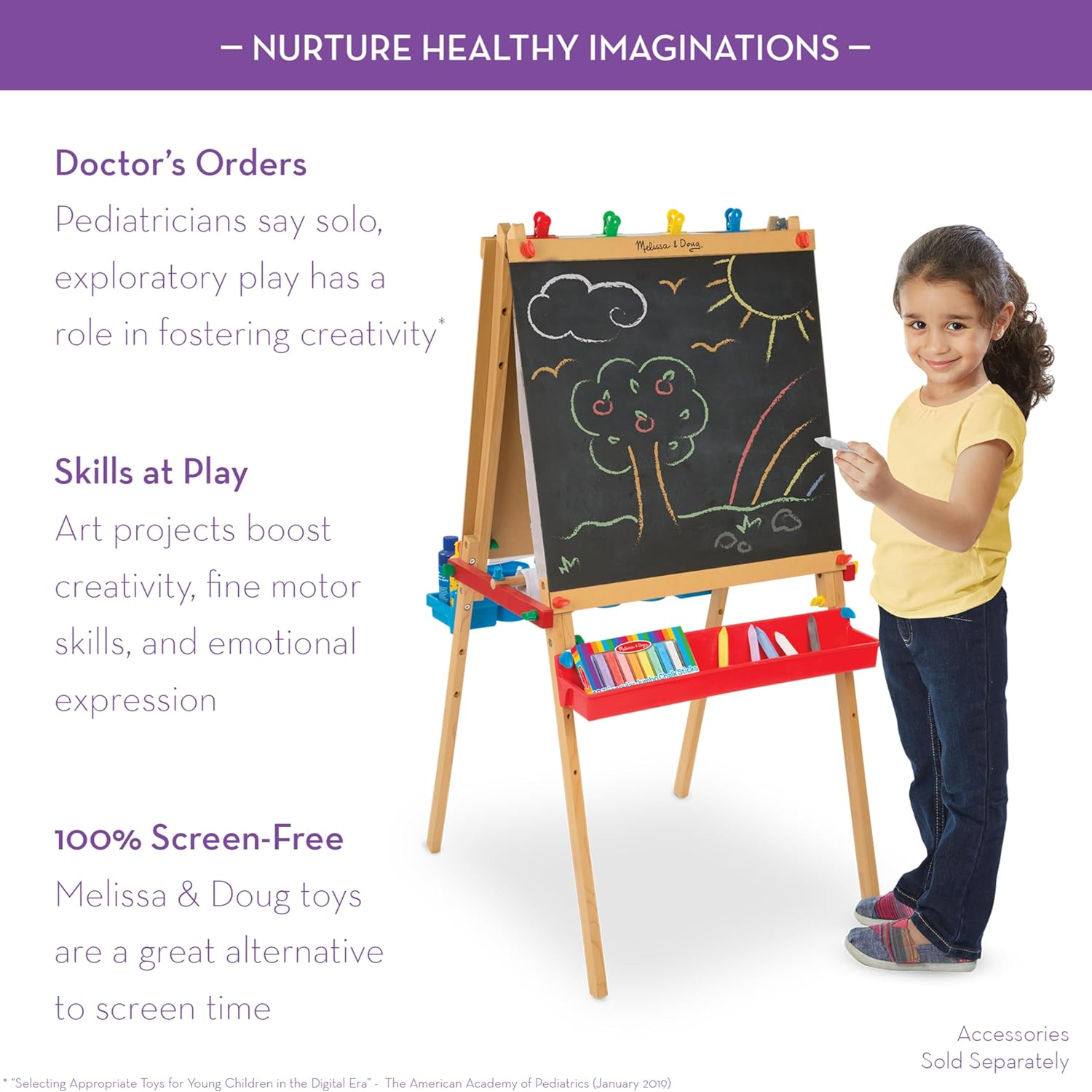 Melissa and Doug - Deluxe Wooden Standing Art Easel image number 2