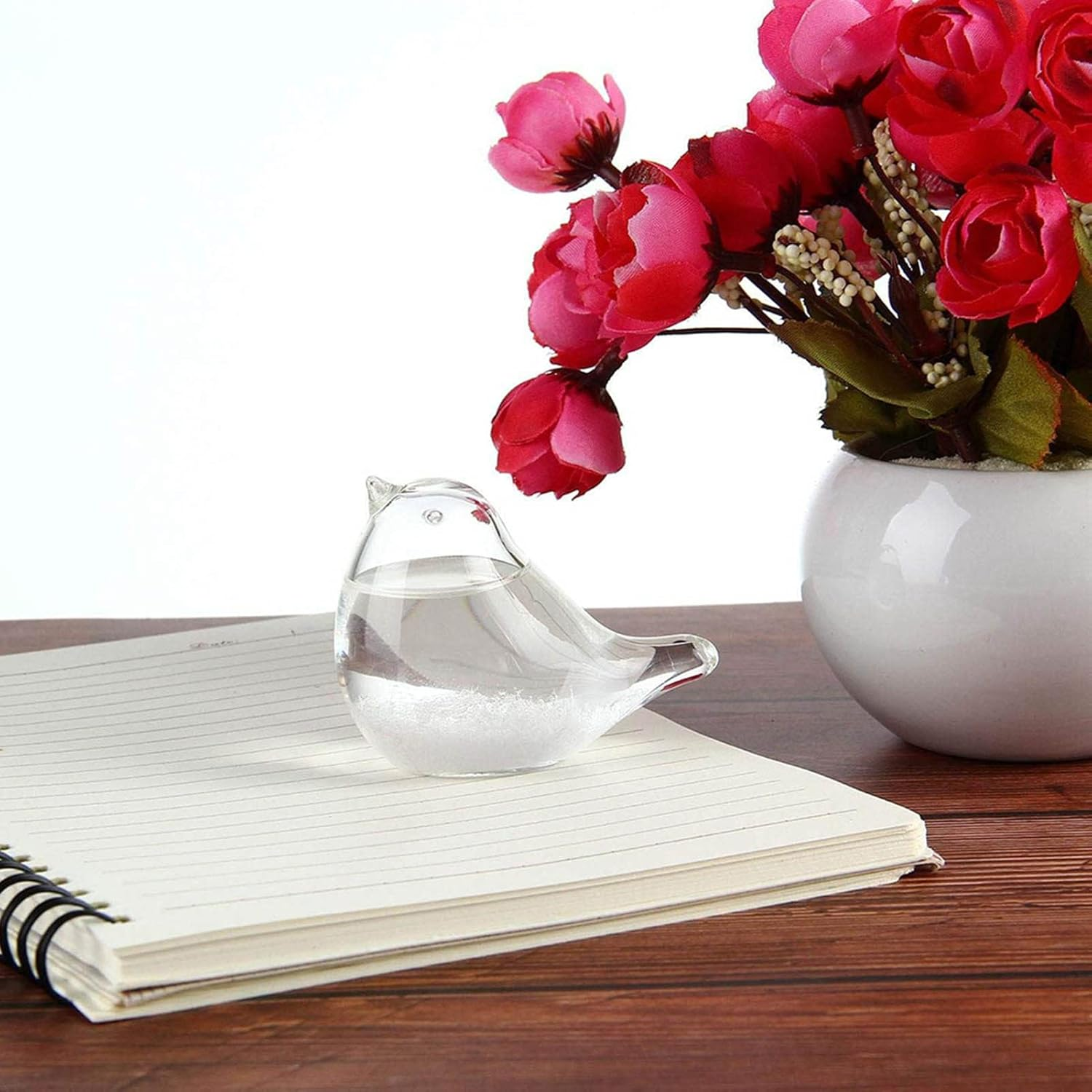 Weather Station Forecaster Decoration Craft, Bird Shape Storm Glass Weather Predictor, Desktop Weather Forecast Bottle Weather Predicting Globe Storm Glass Cloud Forecaster Xifeng - A image number 4