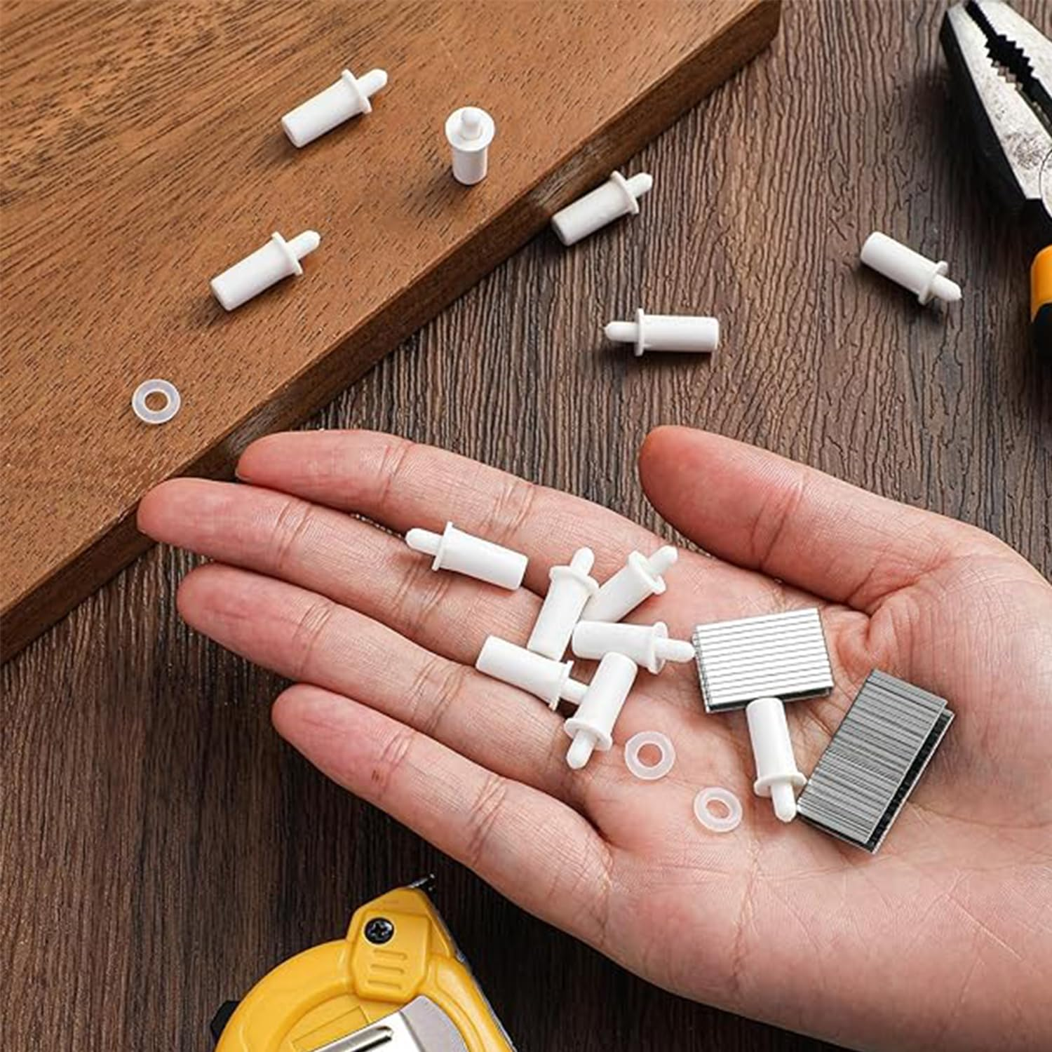 Roczential125 Pcs Plantation Shutter Pins Kit with 15 Pcs Springs, Spring Loaded Plantation Shutter Parts, Louvers Repair Pins Easy to Replacement, Louver Movable Blade Repair Parts image number 1