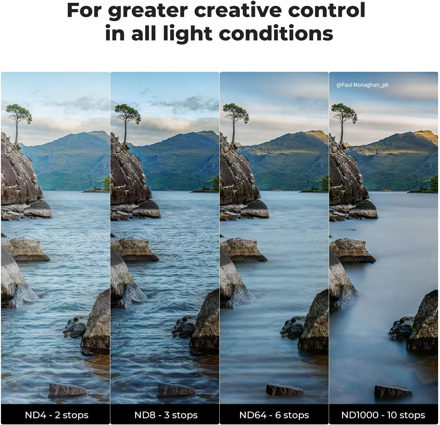 K&F CONCEPT 95Mm Fixed ND4 ND8 ND64 ND1000 Lens Filters Kit,Neutral Density Lens Filter Optical Glass with 28 Multi-Coated (Nano-X Series) image number 3