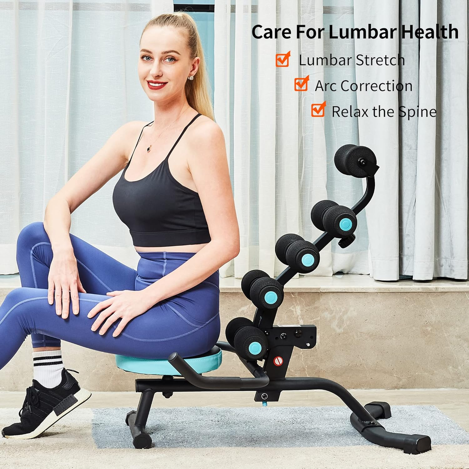 Leikefitness Exercise Twist Workout Chair with Foam Roller for Core & Abdominal Strength Training,Back Relax Back Stretching 360&deg; Rotating Seat image number 3