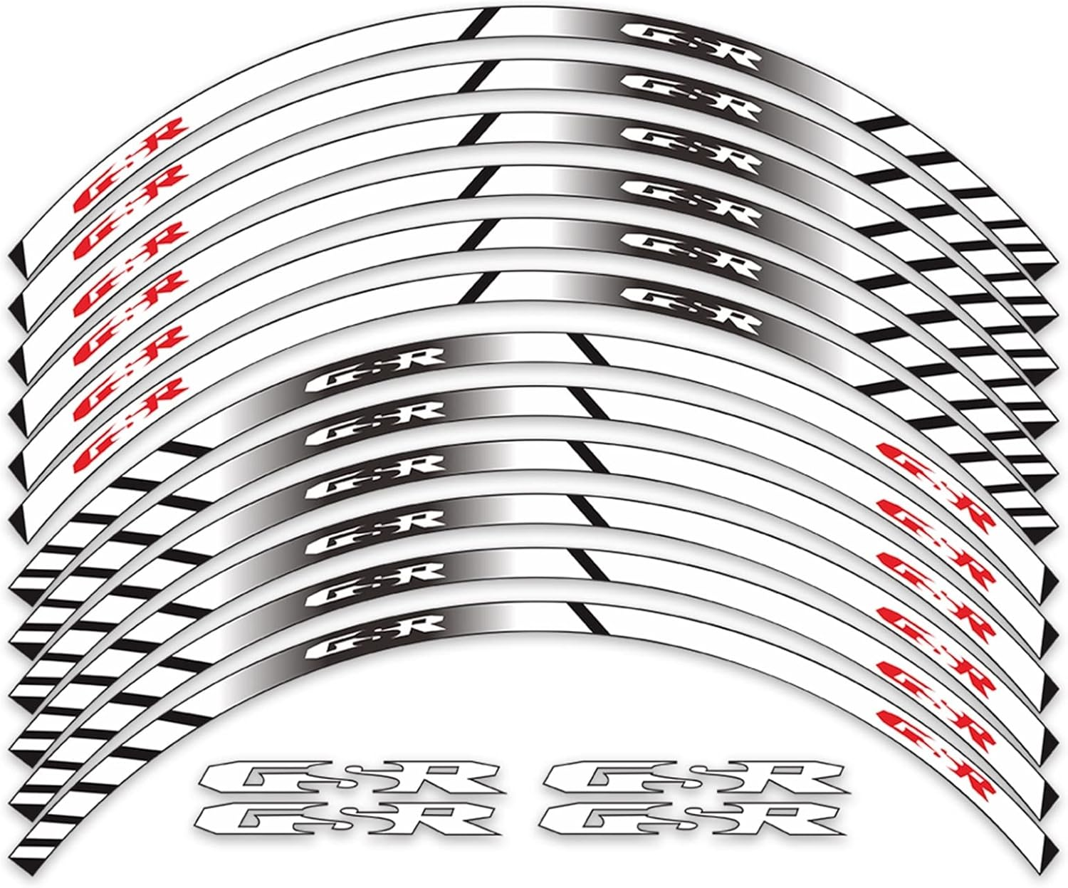 Stickers Motorcycle Rim Stickers Rim Edge Rim Edge Stripes Reflective Decals Logo Accessories for Suzuki GSR 750 600 400 (Color : White) image number 2