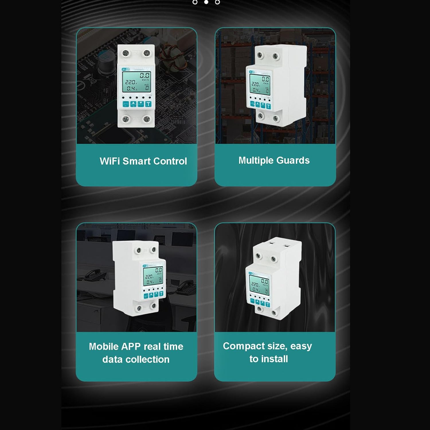 Luocute Wifi Smart Power Meter, 63A Energy Monitor Switch Meter with LCD Display, APP Remote Control, Schedule & Timer Function, Voltage Current Leakage Guard for Home image number 3