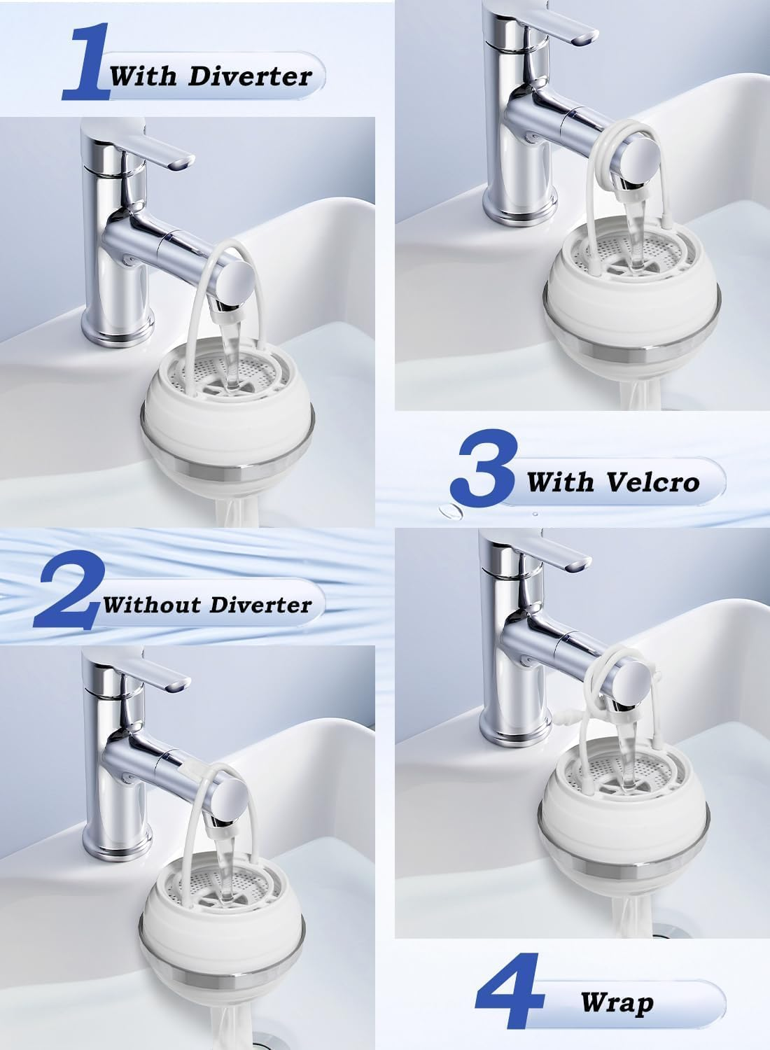 Bath Filter for Tub with 2 Filter Cartridges, Bath Water Filter, 10 Stages, Shower Water Filter, Bpa-Free Removes Hundreds of Contaminants for Softer, 2,500 Gallons of Filtration (Bright White) image number 3