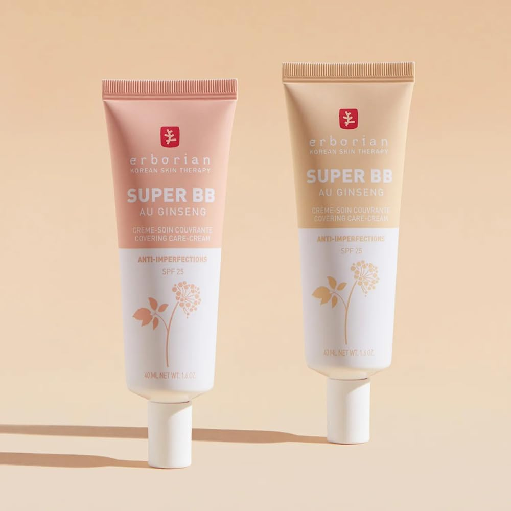 Korean Skin Therapy Super BB Cream AU Ginseng, Neutral (Nude) with Corvering Care-Cream and Anti-Imperfections Effects 15Ml for Erborian image number 1