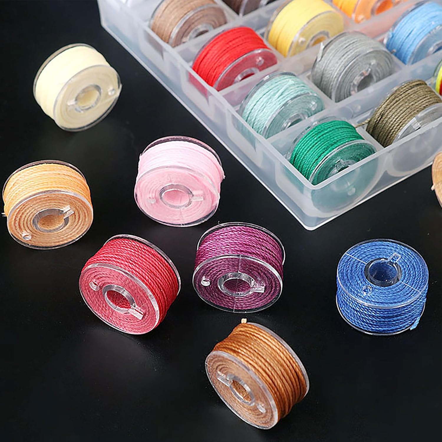 Tunghey 25Pack 16M 0.45Mm Waxed Polyester Cords Beading Strings Mixed Colors for Braided Macr-Ame Bracelet Jewelry Making (0.45Mm 16M) image number 2