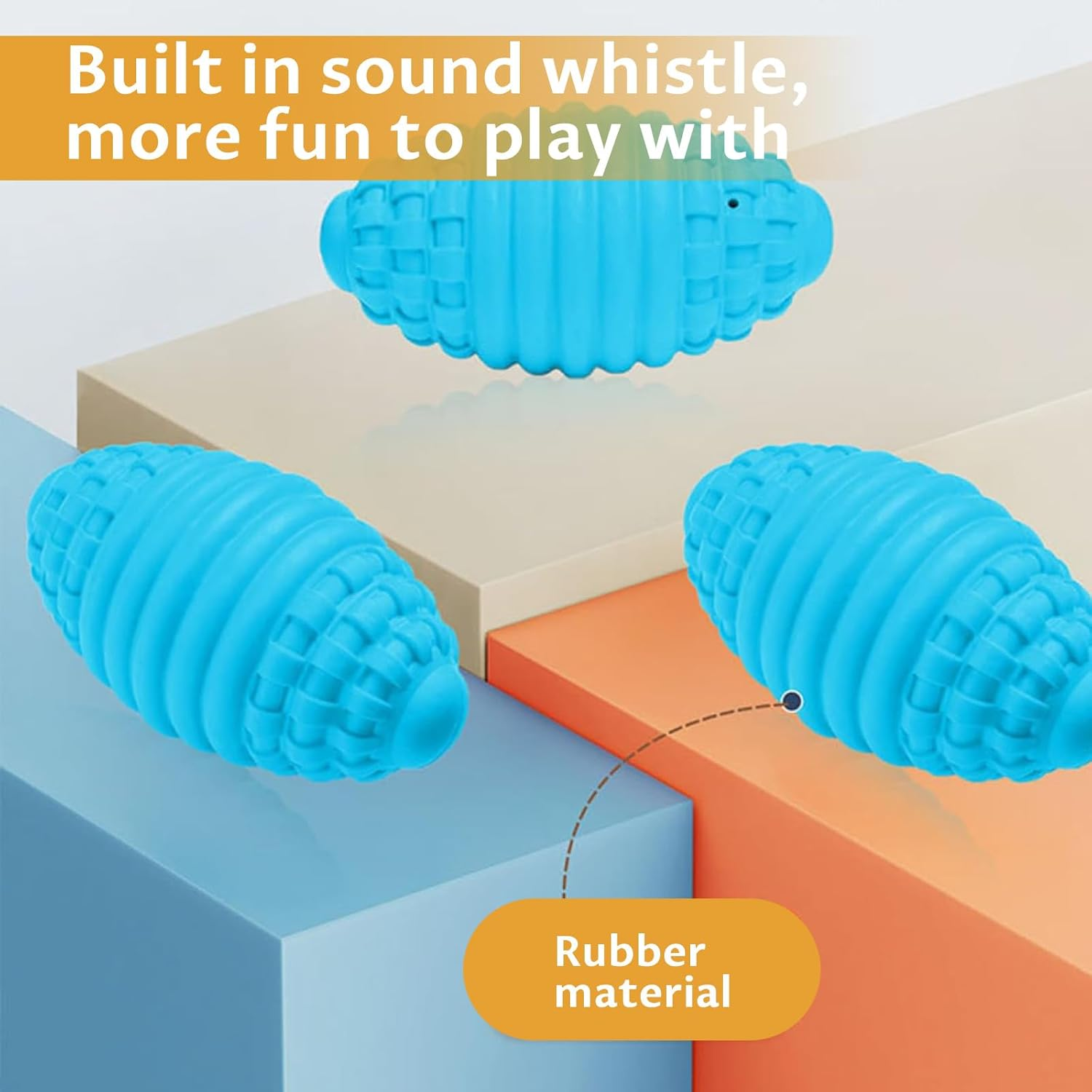 Velmoriah Dog Squeaky Toy Ball, Indestructible Rubber Dog Balls for Aggressive Chewers, Interactive Dog Toys for Small, Medium & Large Dogs image number 6