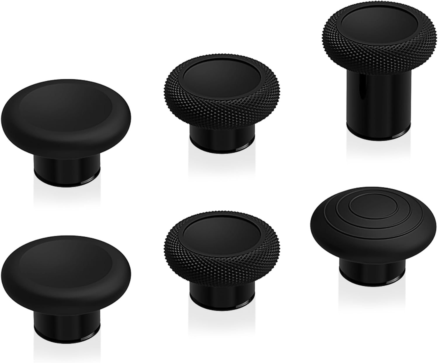 Extremerate 6 in 1 Metal Replacement Thumbsticks for Xbox Elite Series 2 Controller, Black & Metallic Hero Gold Swappable Magnetic Analog Stick Joystick Caps for Xbox Elite 2 Controller -Model 1797