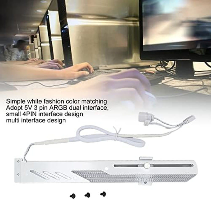 GPU Support Bracket,5V 3Pin ARGB Dual Interface & Small 4PIN Interface Design ARGB Graphics Card GPU Brace Support Video Card Sag Holder, GT8 Dragon Scale Graphics Card Bracket image number 6