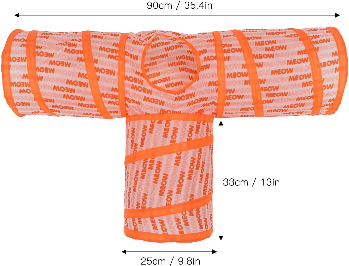 3 Way Cat Tunnels, Thickened Tear Resistant Collapsible Cat Tunnel Tube, Kitty Tunnel Bored Cat Pet Toys Peek Hole Toy Ball for Cat, Puppy, Kitty, Kitten, Rabbit image number 4