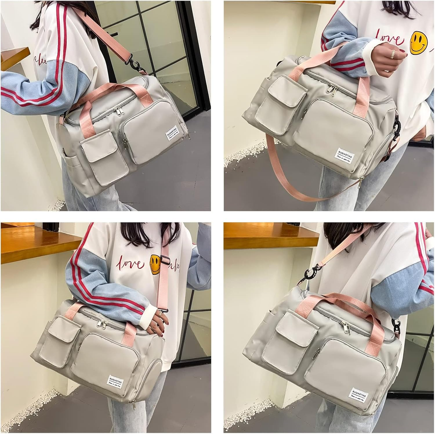 Epzia Waterproof Small Gym Bag for Women - Travel Duffle Bag, Carry on Weekender Bag with Shoe Compartment & Wet Pocket, Perfect Travel Bag & Duffle Bag image number 1