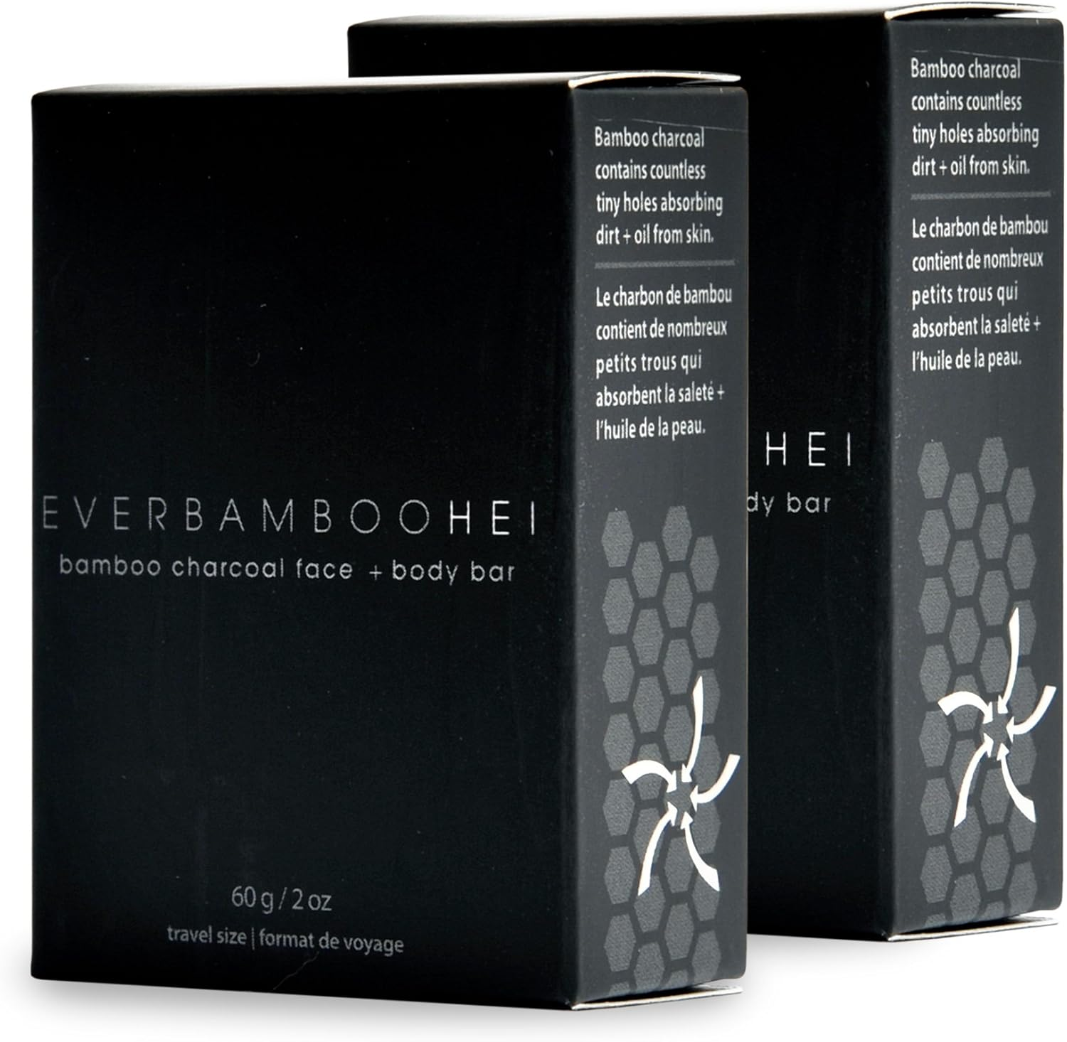 Ever Bamboo HEI Bamboo Charcoal Travel Size Face + Body Soap Bar (60 G, 2 Pack) image number 1
