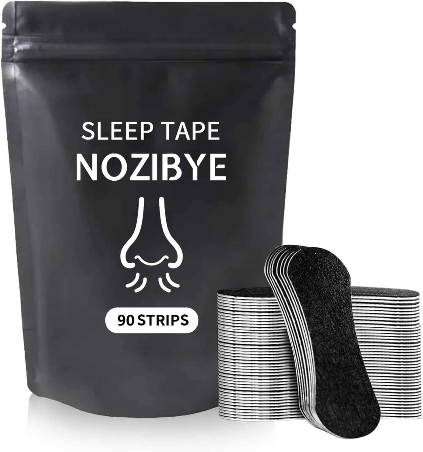 Nozibye Nose Strips, anti Snore & Better Breathing (90 Count, Black) - Nose Strips for Sleeping, Nasal Strips to Stop Snoring, Clear Airways image number 2