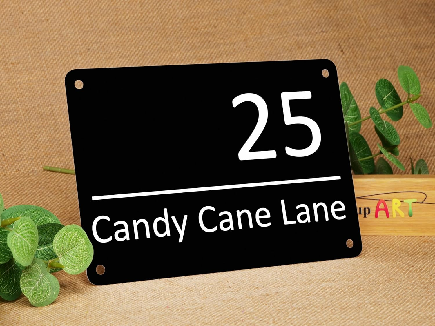 Custom House Number and Street Name Address Sign Plaque Business Address (With Self-Adhesive at Back, 20X30CM) image number 2