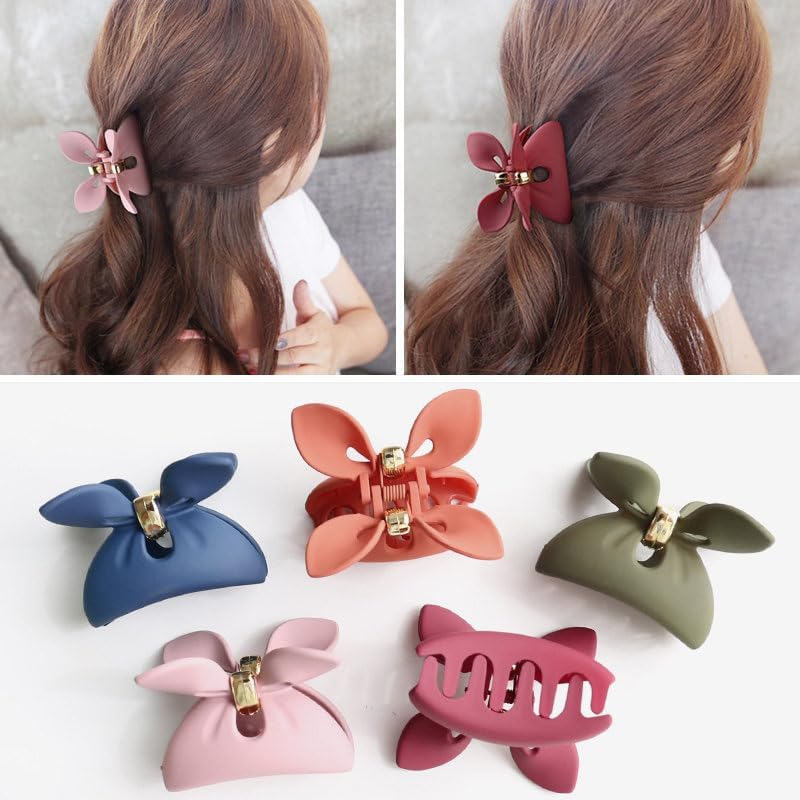 Hair Claw Clips 7Cm Medium Size Butterfly Shape Frosted Hair Claw for Women Hair Clip Shark Clip Hairpin Headwear Accessories image number 1