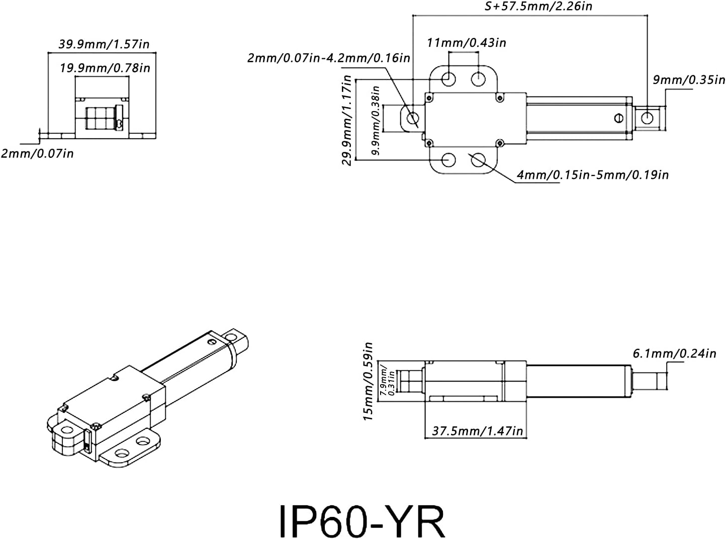 12V Linear Actuator, 100Mm Stroke, T Screw Rod Powder Metallurgy Technology, for Electric Tables, Recliners, Beds, Industrial (Stroke 100Mm-8Mm/S-70N) image number 6