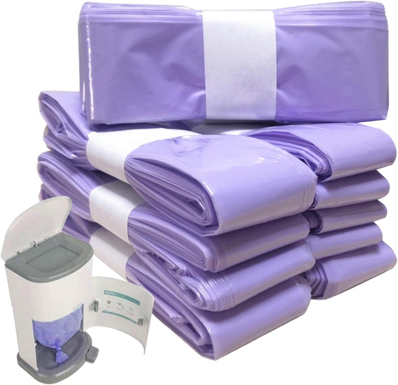 Vriusi Diaper Bucket Refill Bags, Diaper Bin Liners, Odor Control, 10 Packs Nappy Bin Refill Bags, Cat Litter Refill Garbage Bags image number 4