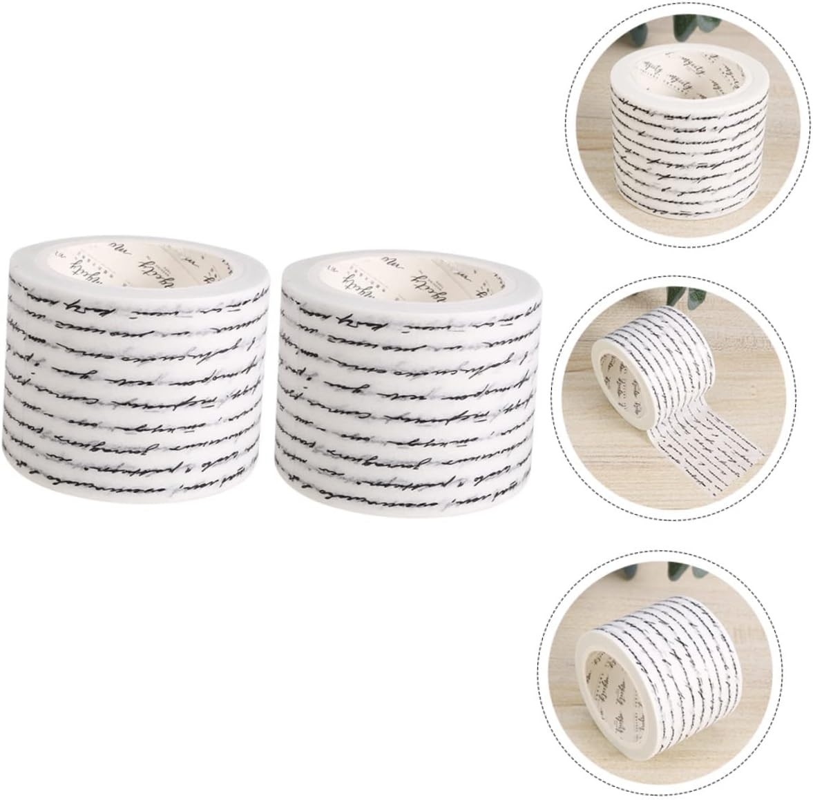 4Rolls Handwritten Washi Tape Set DIY Adhesive Decorative Washi Masking Tape for Scrapbooking Crafts Metallic Colors for Home Decor and Gifting image number 5